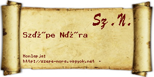 Szépe Nóra névjegykártya