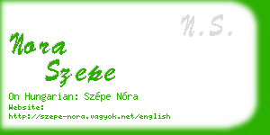 nora szepe business card